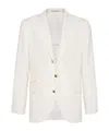 Brunello Cucinelli Single-breasted Linen Blazer In White