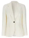 Brunello Cucinelli Ribbed Single-breasted Blazer In White