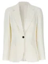 Brunello Cucinelli Ribbed Single-breasted Blazer In White