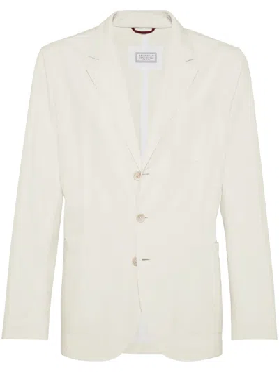 Brunello Cucinelli Single-breasted Blazer In White