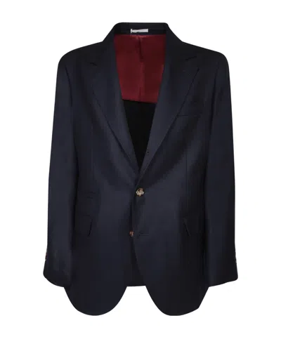 Brunello Cucinelli Single-breasted Cashmere Blazer In Blue