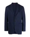 Brunello Cucinelli Cashmere Jersey Blazer With Patch Pockets In Blue