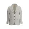 Brunello Cucinelli Single-breasted Check Blazer In Cream