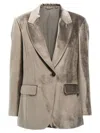 Brunello Cucinelli Single-breasted Chenille Blazer Blazer And Suits Gray In Gray