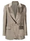 Brunello Cucinelli Single-breasted Chenille Blazer Blazer And Suits Gray In Gray