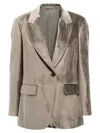 Brunello Cucinelli Single-breasted Chenille Blazer Blazer And Suits Gray In Gray