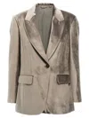 Brunello Cucinelli Single-breasted Chenille Blazer Blazer And Suits Gray In Gray