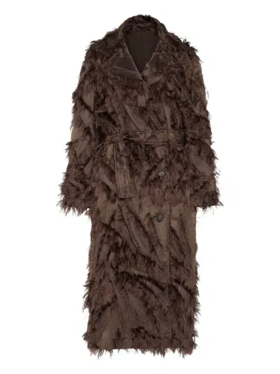 Brunello Cucinelli Single-breasted Coat In Brown