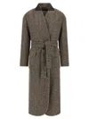 Brunello Cucinelli Single-breasted Coat Coats And Trench Coats Brown In Gray