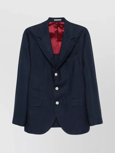 BRUNELLO CUCINELLI SINGLE-BREASTED DECONSTRUCTED JACKET FLAP POCKETS