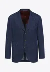 Brunello Cucinelli Single-breasted Denim Blazer In Blue
