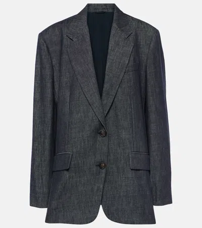 Brunello Cucinelli Single-breasted Denim Blazer In Blue