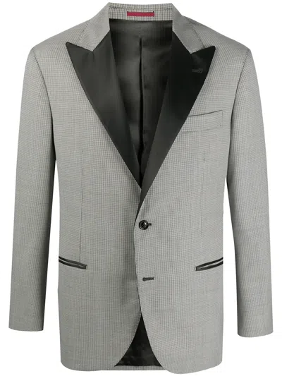 Brunello Cucinelli Single-breasted Fitted Blazer In Gray