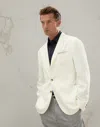 Brunello Cucinelli Single-breasted Fitted Blazer In White