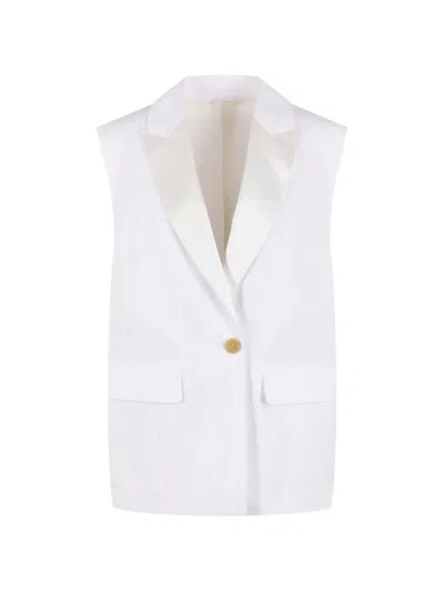Brunello Cucinelli Single-breasted Gilet In White