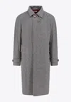 Brunello Cucinelli Single-breasted Herringbone Trench Coat In Gray