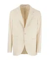 Brunello Cucinelli Men Cotton And Cashmere Deconstructed Jacket With Patch Pockets In Nude