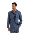 Brunello Cucinelli Single-breasted Linen Blazer In Blue