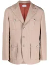 Brunello Cucinelli Single-breasted Linen Blazer In Brown