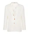 Brunello Cucinelli Single-breasted Linen Blazer In White