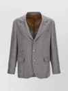 Brunello Cucinelli Single-breasted Linen Blend Blazer In Gray