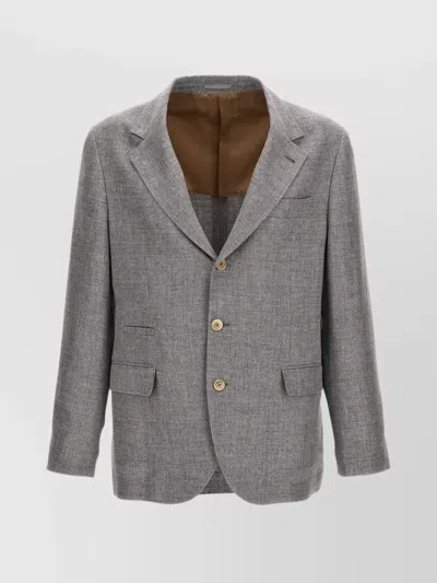 Brunello Cucinelli Single-breasted Linen Blend Blazer