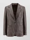 Brunello Cucinelli Single-breasted Lurex Fabric Blazer In Gray