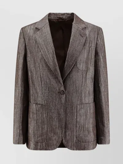 BRUNELLO CUCINELLI SINGLE-BREASTED LUREX FABRIC BLAZER