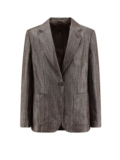 BRUNELLO CUCINELLI SINGLE-BREASTED LUREX FABRIC BLAZER