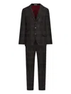 Brunello Cucinelli Single-breasted Plaid Suit In Brown