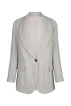 Brunello Cucinelli Intertwined Linen-blend Blazer In Grey