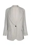 Brunello Cucinelli Intertwined Linen-blend Blazer In Grey