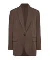 Brunello Cucinelli Single-breasted Woven Cotton Blazer In Brown