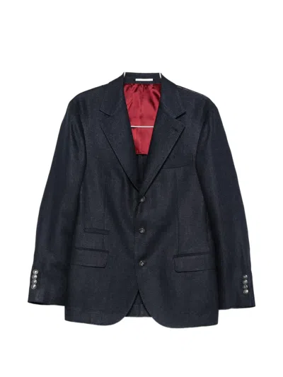 Brunello Cucinelli Single-breasted Suit In Blue