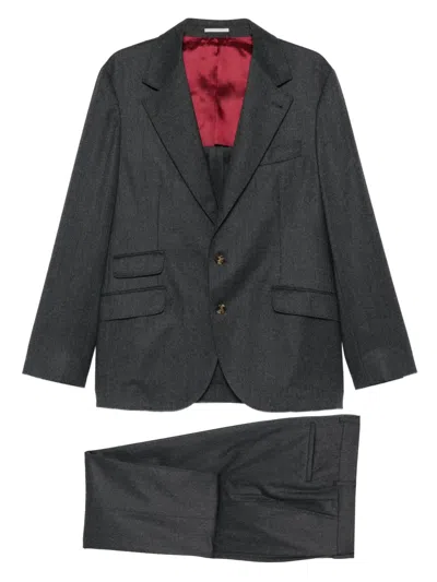Brunello Cucinelli Single-breasted Suit In Gray