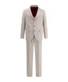 Brunello Cucinelli Tailored Silk Suit With Belt Loops In Nude