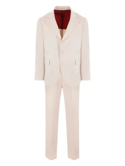 Brunello Cucinelli Single-breasted Suit In Neutral