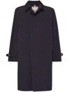 Brunello Cucinelli Water-resistant Microfiber Trench Coat In Blue