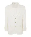Brunello Cucinelli Single-breasted Twill Blazer In White