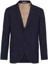 Brunello Cucinelli Single-breasted Wool-silk Blazer In Navy Blue