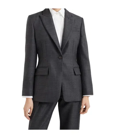 Brunello Cucinelli Single-breasted Virgin-wool Blazer In Gray
