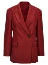 Brunello Cucinelli Red Single-breasted Wool Blazer