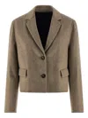 Brunello Cucinelli Single-breasted Wool Blazer In Brown
