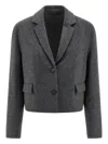 Brunello Cucinelli 'crop' Blazer In Gray