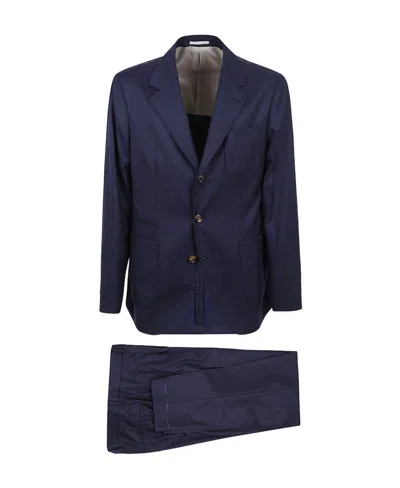 Brunello Cucinelli Single-breasted Wool Suit In Black