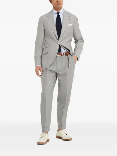 Brunello Cucinelli Single-breasted Wool Suit In Gray