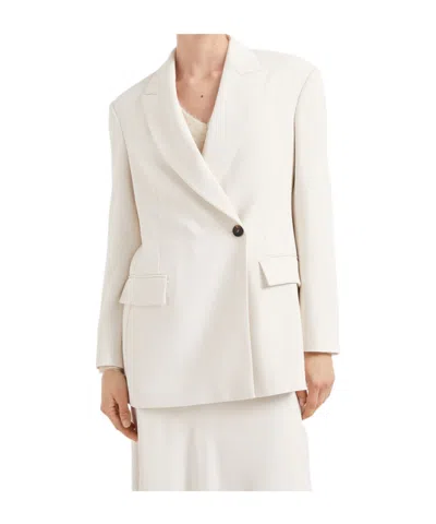 Brunello Cucinelli Single-button Blazer In Gray