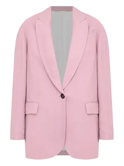 Brunello Cucinelli Single-button Long-sleeve Blazer In Pink