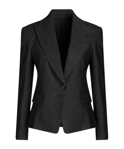 Brunello Cucinelli Single-breasted Blazer In Black