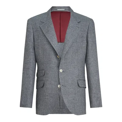 Brunello Cucinelli Single-breasted Blazer In Multi